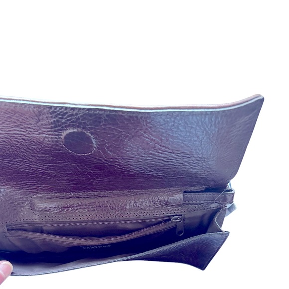 Wilson Leather Brown Basket Weave Pebble Leather Wristlet Wallet Unisex NWT VTG - Picture 5 of 8